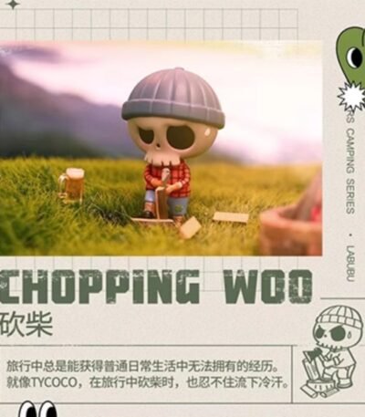 Labubu Chopping Wood The Monsters Camping Series